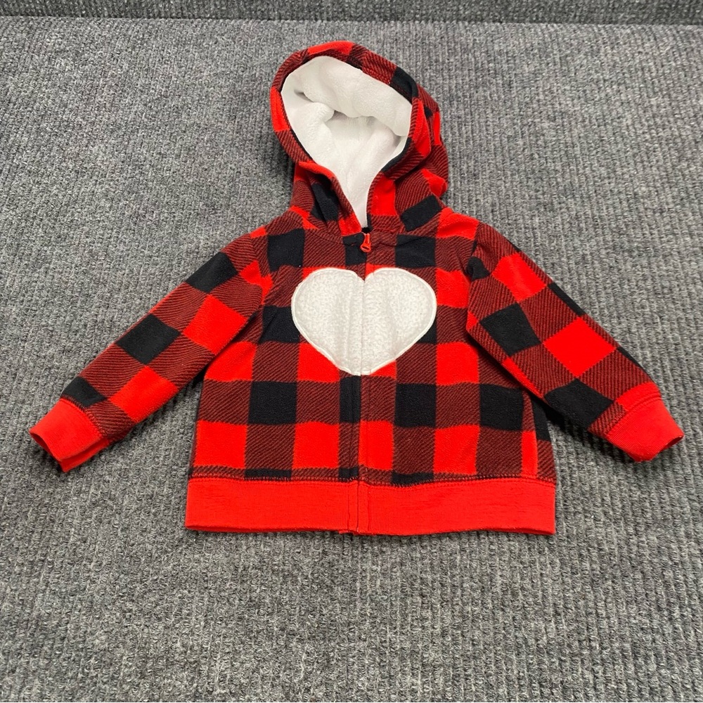 Carter’s Red and Black Buffalo Plaid Coat Size 9 Months